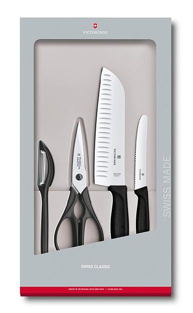 Набор ножей кухон. Victorinox Swiss Classic Kitchen (6.7133.4G) компл.:4шт черный подар.коробка фото 1