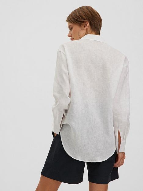 Рубашка свободного кроя Linen, белый, опт фото 4