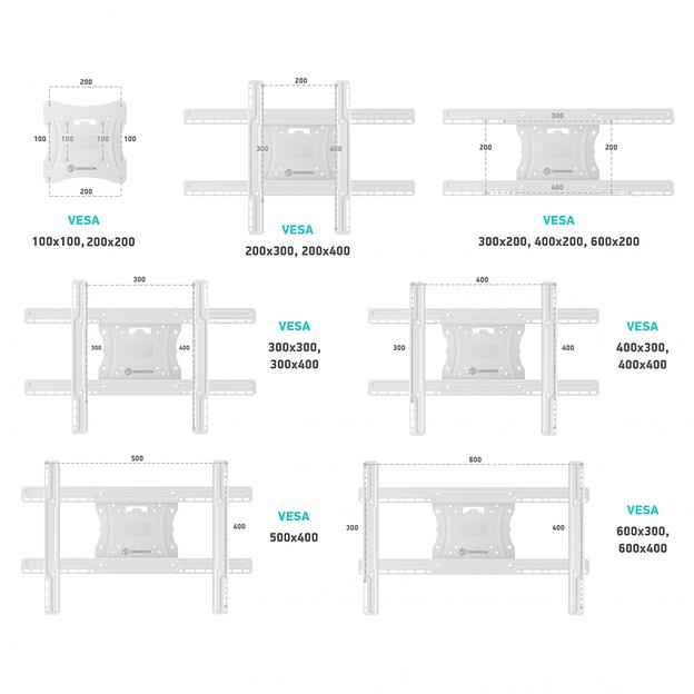Наклонно-поворотный кронштейн ONKRON M7Lбелый фото 5