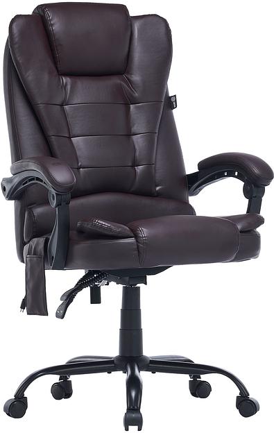 Кресло Cactus с вибромассажем CS-CHR-OC03M-BR темно-коричневый эко.кожа с подголов. крестов. фото 1