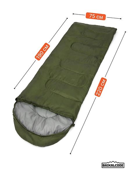 Спальный мешок туристический зеленый фото 8