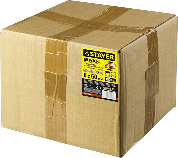 STAYER 6 х 60 мм, потайной бортик, 1500 шт, дюбель-гвоздь (30640-06-060) фото 2