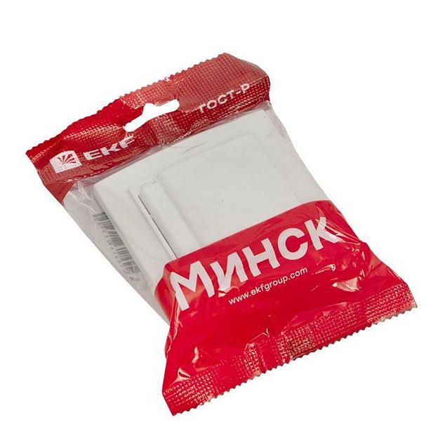 EKF ERR16-029-100-44 Минск Розетка 1-местная СП с/з с крышкой 16А белая с защ. штор. IP44 EKF фото 2