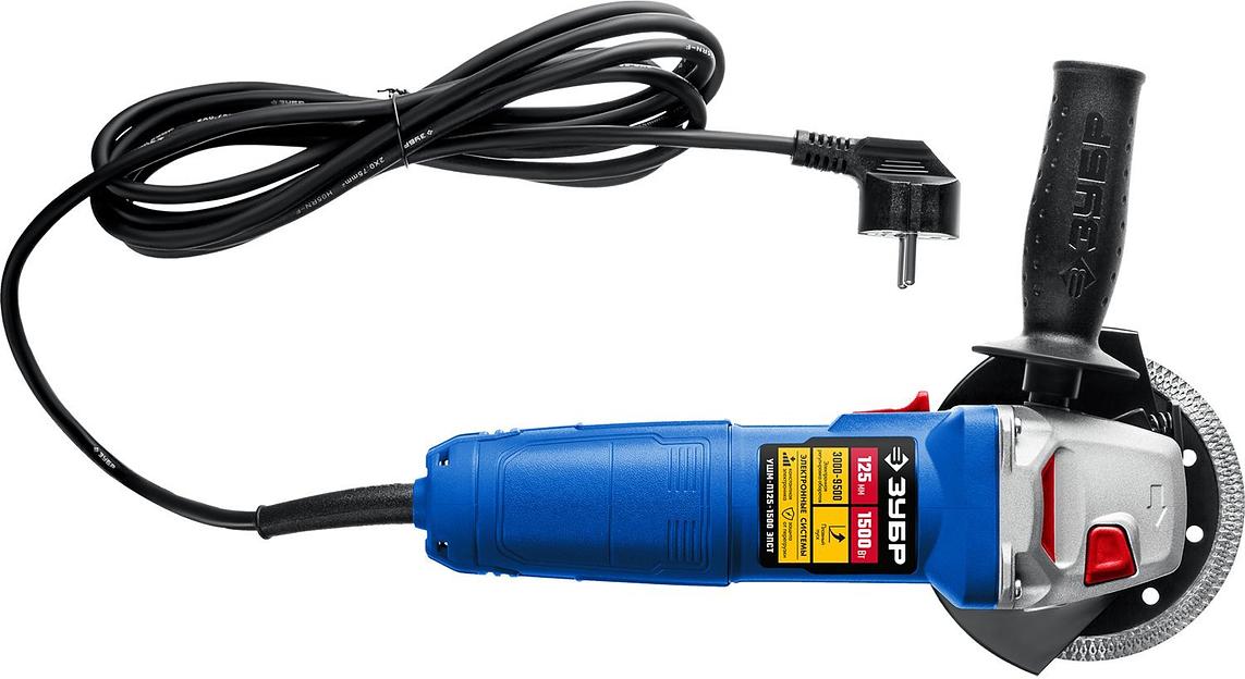 Углошлифовальная машина Зубр Профессионал УШМ-П125-1500 ЭПСТ 1500Вт 9500об/мин рез.шпин.:M14 d=125мм фото 2