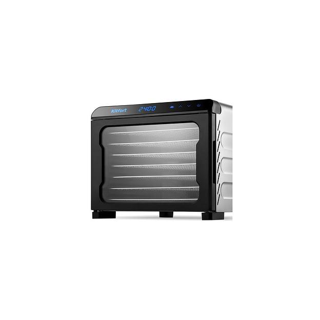 Сушилка для овощей и фруктов KitFort КТ-4931, нержавеющая сталь/черный, 21шт фото 1