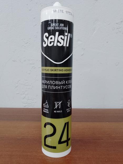 Акриловый клей для плинтусов Selsil 500гр белый фото 1