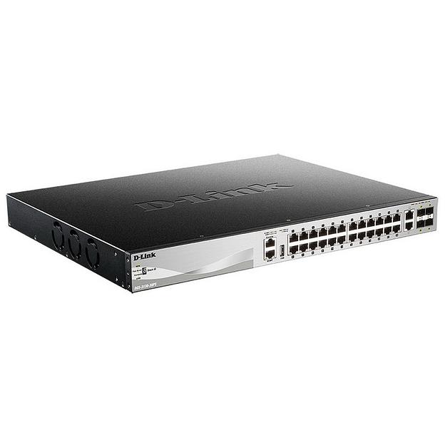 Коммутатор D-Link DGS-3130-30PS/B1A 24G 2x10G 4SFP+ 24PoE 370W управляемый фото 1