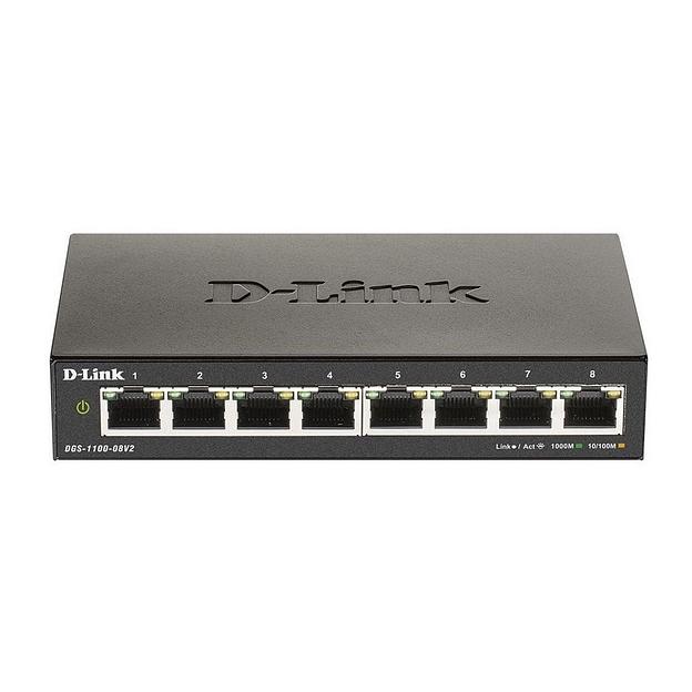Коммутатор D-Link DGS-1100-08V2/A1A 8G настраиваемый фото 1