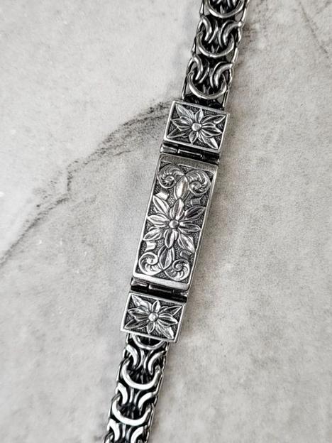 Оригинальный широкий мужской браслет серебро 925 фото 7