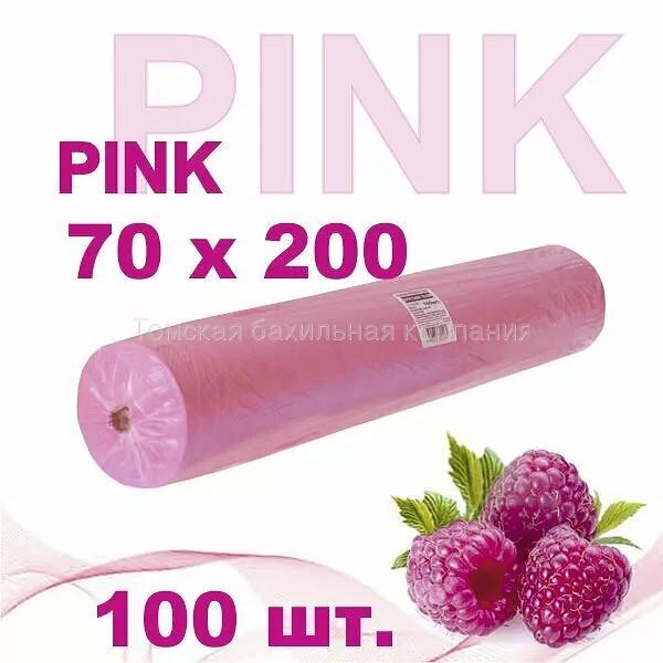 Одноразовые медицинские простыни Standart SMS розовые 70×200 в рулоне, 100 штук фото 1