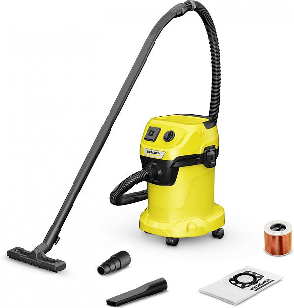 Строительный пылесос Karcher WD 3 P V-17/4/20 1000Вт (уборка: сухая/сбор воды) желтый фото 1