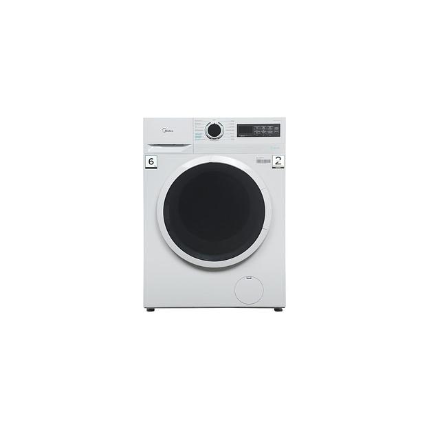 Стиральная машина узкая Midea MF01610US40/W, с фронтальной загрузкой, с паром, 6кг, 1000об/мин фото 1