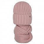 GC-DZ1 Grandcaps (шапка+снуд молодежный двухслойный) Чайная роза фото 1