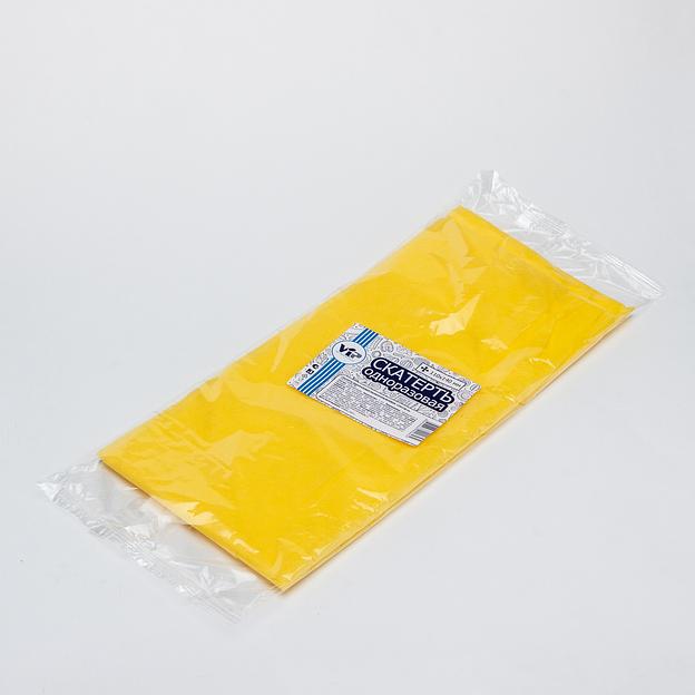 Скатерть одноразовая 120*140см желтая фото 1