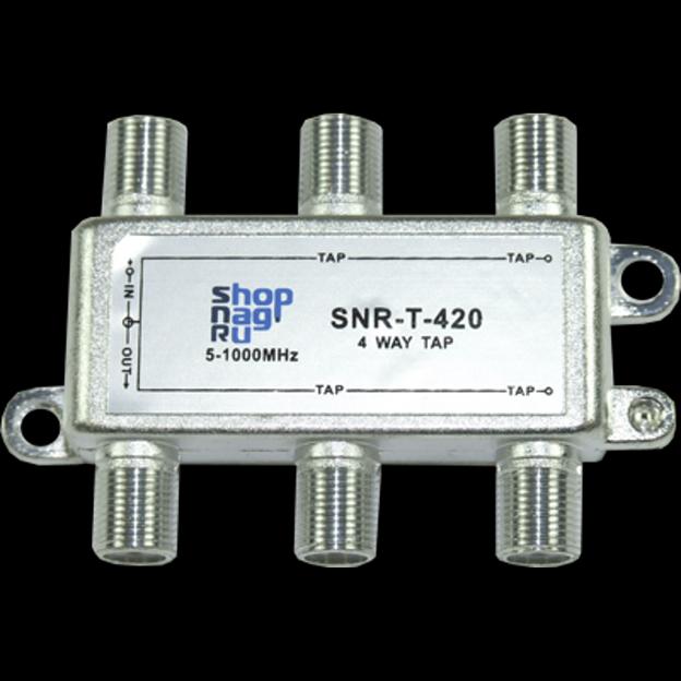 Ответвитель абонентский SNR-T-424, на 4 отвода, вносимое затухание IN-TAP 24dB. фото 1