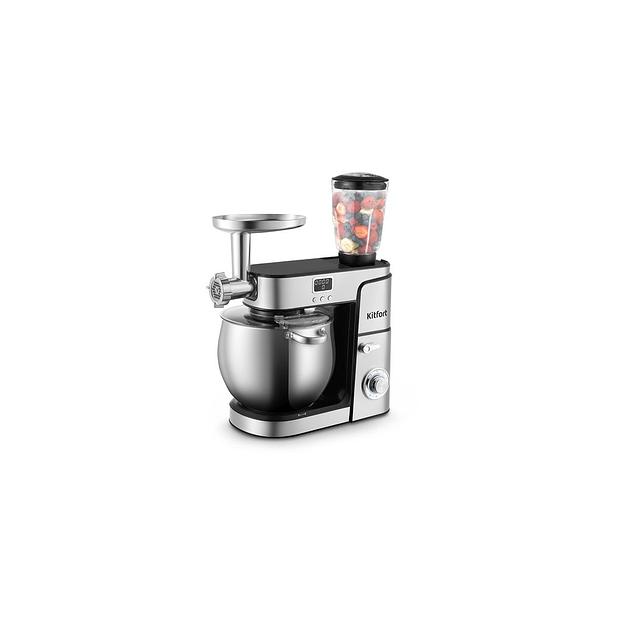Миксер планетарный KitFort КТ-3480, 2000Вт, серебристый/черный фото 1