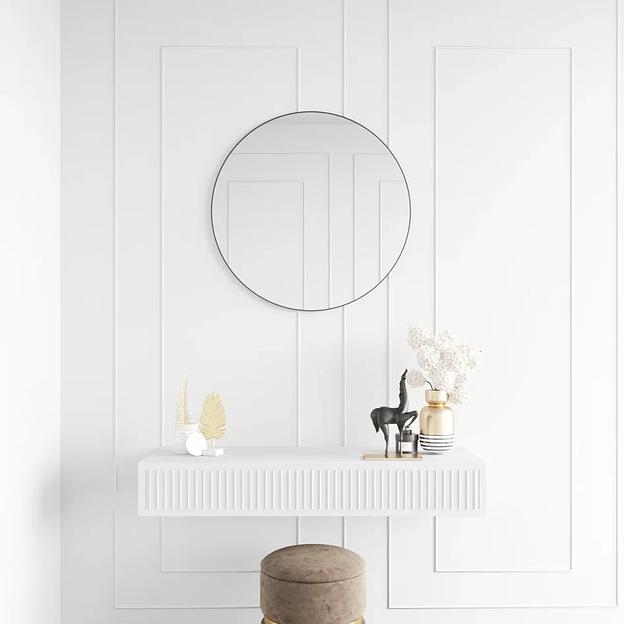 Зеркало в раме настенное круглое D80 см, black ОПТ фото 3