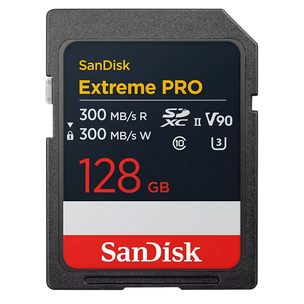 Карта памяти SanDisk Extreme PRO 128GB SDXC Memory Card up to 300MB/s, UHS-II, Class 10, U3, V90 фото 1