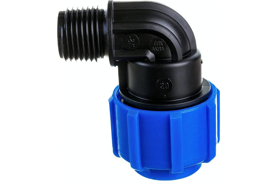 Отвод ПНД компрессионный НР 25x1/2' фото 1