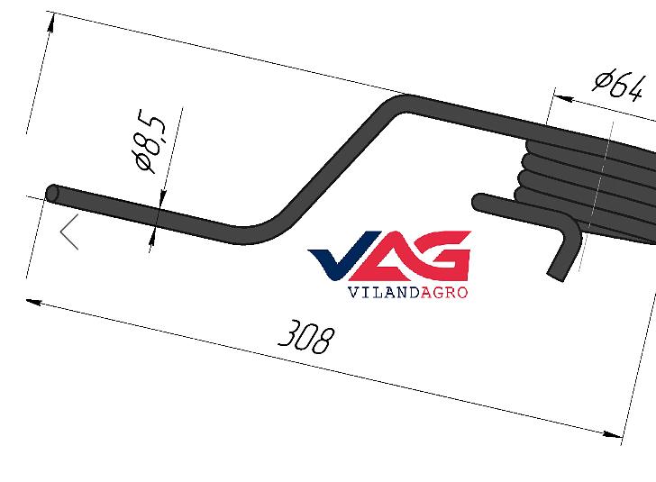 Пружина на сеялку N283994 (N282888, N282153, A110308) ОПТ фото 2