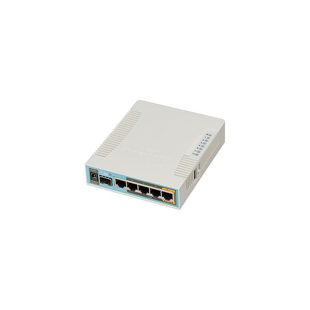 Wi-Fi роутер MIKROTIK hAP ac, Wi-Fi 5, AC1750, 2.4/5ГГц, 4 LAN, 1xUSB, 1xSFP, белый [rb962uigs-5hact2hnt] фото 1