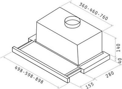 Вытяжка встраиваемая Jet Air Aurora LX/CR/F/60 кремовый управление: кнопочное (1 мотор) фото 2