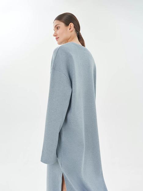 Платье голубое трикотажное оверсайз, опт фото 2