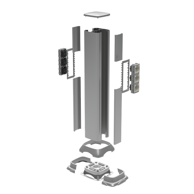 Алюминиевая колонна 0,71 м, цвет темно-серебристый металлик фото 1