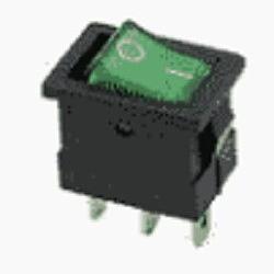 Rexant 36-2173 Выключатель клавишный 12V 15А (3с) ON-OFF зеленый с подсветкой Mini фото 1