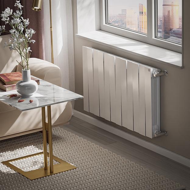 Радиатор биметаллический секционный 500/100/12 боковое подключение цвет Bianco Traffico фото 7