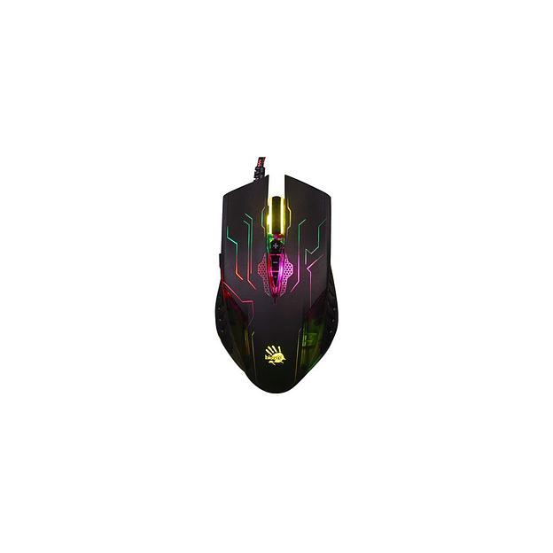 Мышь проводная A4TECH Bloody Q51, игровая, оптическая, USB, 6200dpi, черный и рисунок фото 1