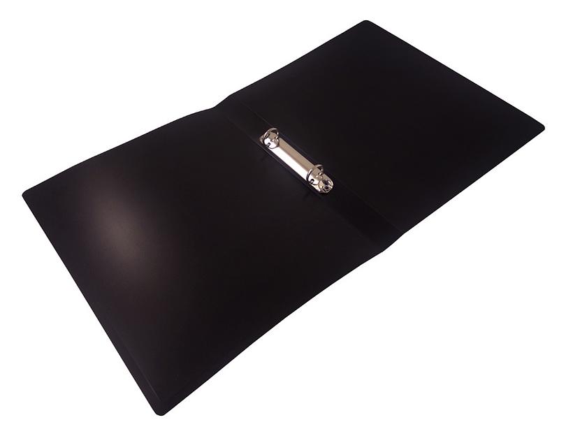 Папка на 2-х кольцах Бюрократ DeLuxe DL0740/2BLCK A4 пластик 0.7мм кор.32мм черный фото 2