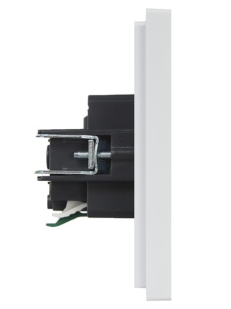 FORTE&PIANO Розетка 1-местная с заземлением с защитными шторками безвинтовое крепление 16А FP213 белый IEK фото 4