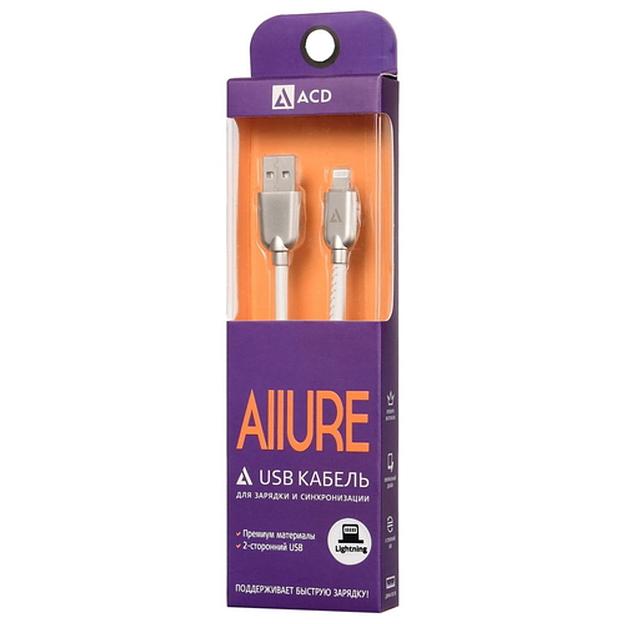 Кабели USB ACD USB кабель ACD-Allure Lightning; USB-A Кожа, 1м, белый (ACD-U926-P5W) фото 3
