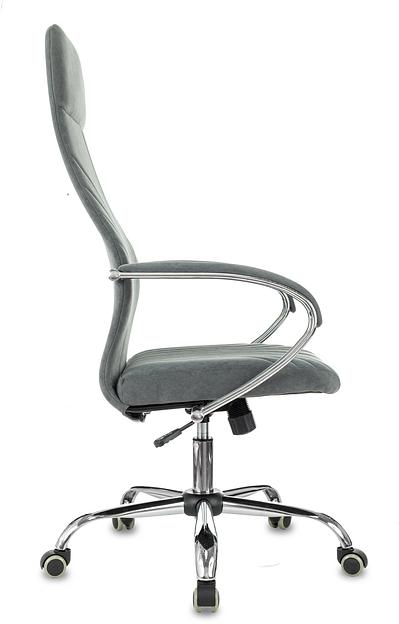 Кресло руководителя Бюрократ CH-610SL темно-серый Alfa 44 крестов. металл хром фото 3