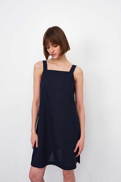 Сарафан короткий D010_NAVI/Темно-синий фото 1