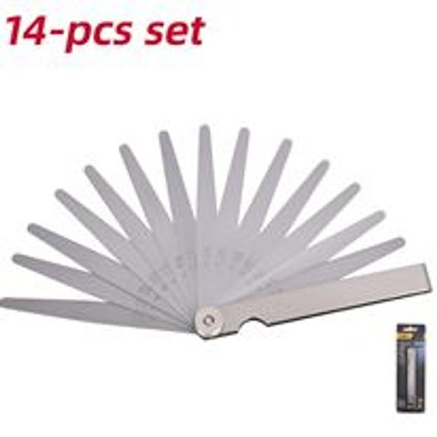 Набор измерительных щупов для проверки зазоров Deli DL9501 14 шт, 0,05-1,00 мм, сталь 65Mn фото 1