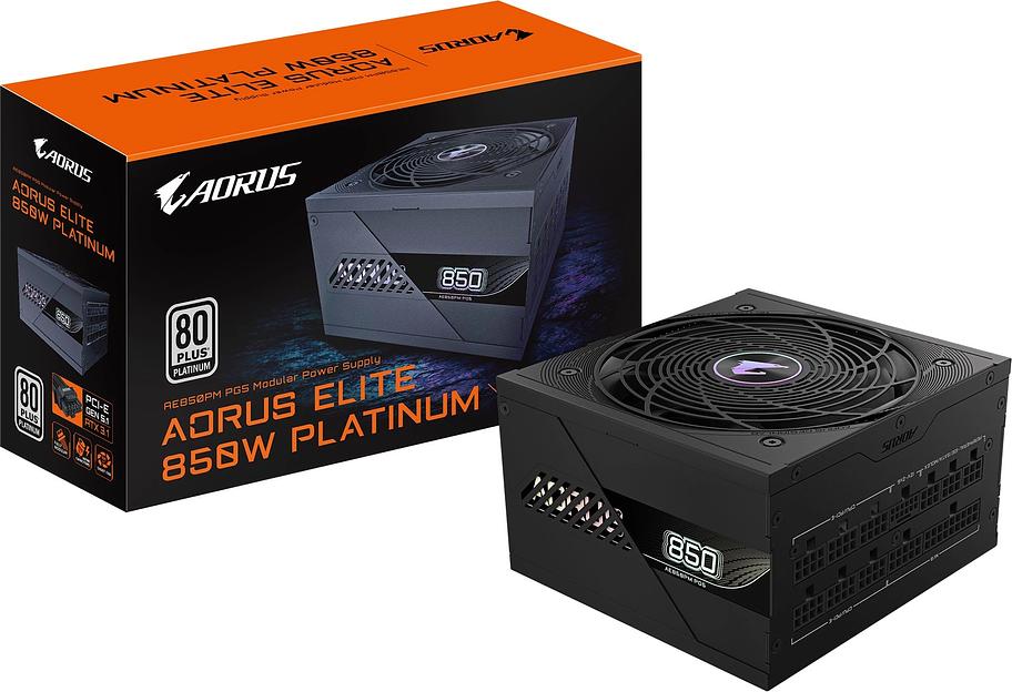 Блок питания Gigabyte ATX 850W AORUS ELITE GP-AE850PM PG5 Gen.5 80+ platinum (20+4pin) APFC 120mm fan 16xSATA Cab Manag RTL фото 7