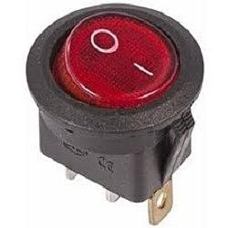 Rexant 36-2570 Выключатель клавишный круглый 250V 6А (3с) ON-OFF красный с подсветкой фото 1