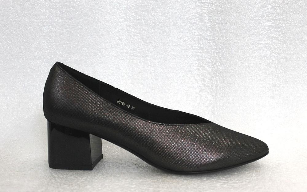 Туфли женские, графитовые, натуральная лазерная замша, каблук 5,5 см. фото 1