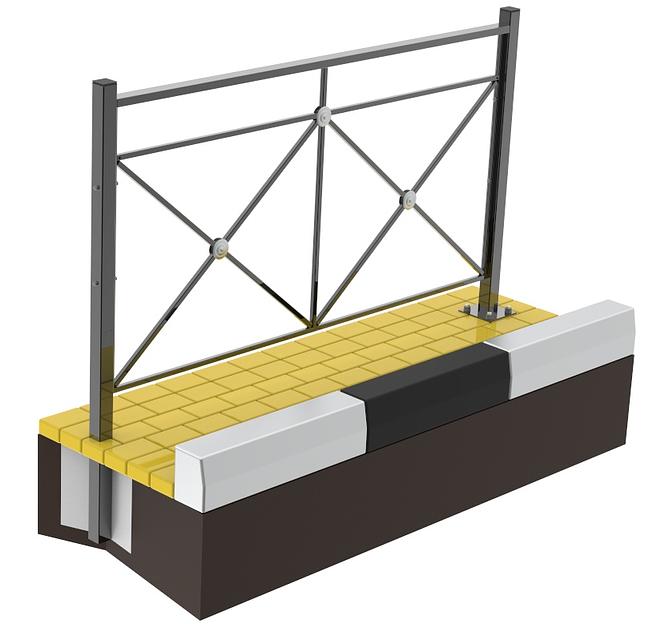 Пешеходное ограждение ПО-1 2000 мм фото 1