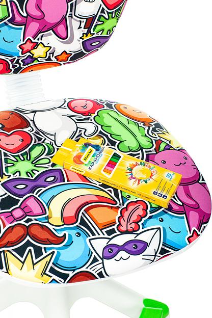 Кресло детское Бюрократ CH-W204/F мультиколор маскарад крестовина пластик подст.для ног пластик белый фото 5