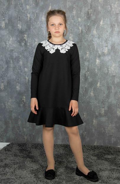 Школьное платье Энди для девочек, чёрное, 5-061, опт фото 2