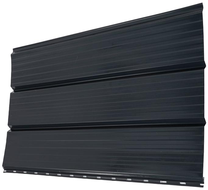 Металлический сайдинг «Тройной софит с рифлением» цвет RAL 7024 ЭКО фото 2