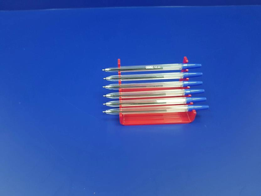 Подставка для ручек карандашей кистей 6 секции (горка радиус, цвет красный) фото 3