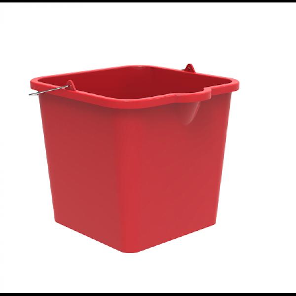 Ведро пластиковое для уборочной тележки, красное, 16 литров, Россия (406599) фото 1