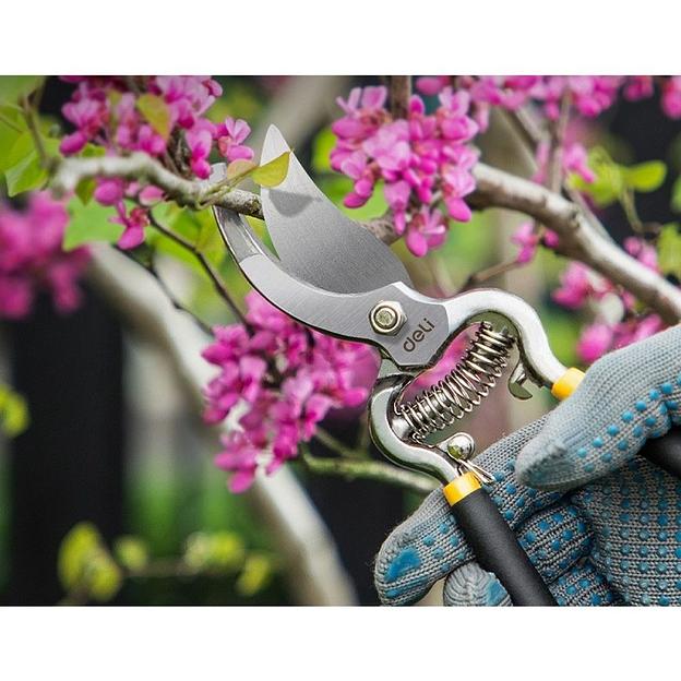 Секатор садовый Deli DL2778 длина 210мм, макс. диаметр резки 10мм, сталь 55С фото 8