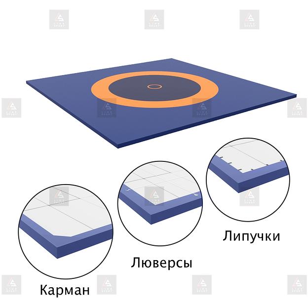 Борцовский ковер для самбо Line Sport по стандарту UWW, ПВХ 630-650 г/м² ОПТ фото 2