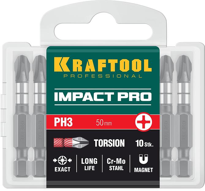KRAFTOOL Impact PH 3, 50 мм, 10 шт, Ударные биты (26191-3-50-S10) фото 5