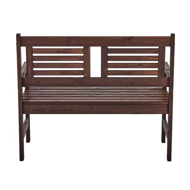 Скамья деревянная для сада и дачи, для 2-х человек Хольмен тёмно-коричневая ОПТ фото 6